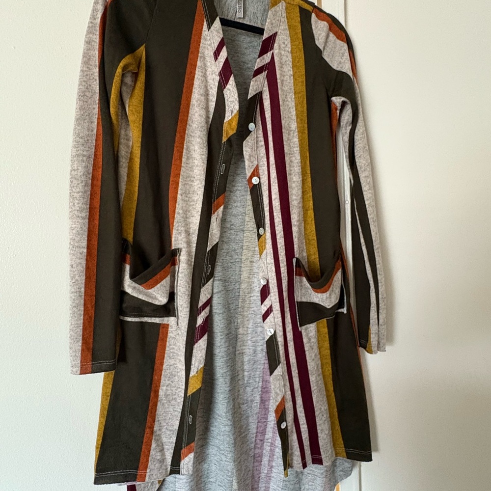 Striped Multicolor Cardigan Sweater